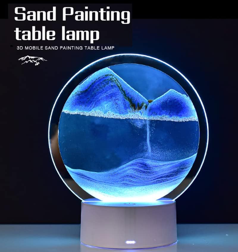 Moving Quicksand Art 3D Hourglass Lamp – মডার্ন স্যান্ড আর্ট ডেকর, লিভিং রুম/অফিস/ডেস্ক/উপহার